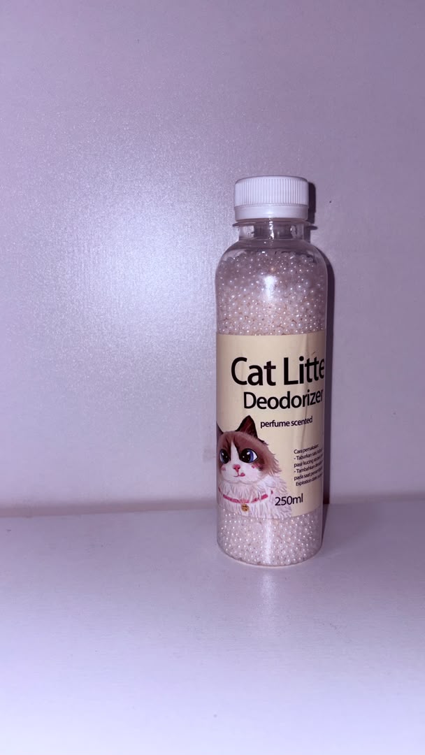 Perfume-Scented Cat Litter Deodorizer Beads – Odor Control &amp; Freshening Formula (250ml)