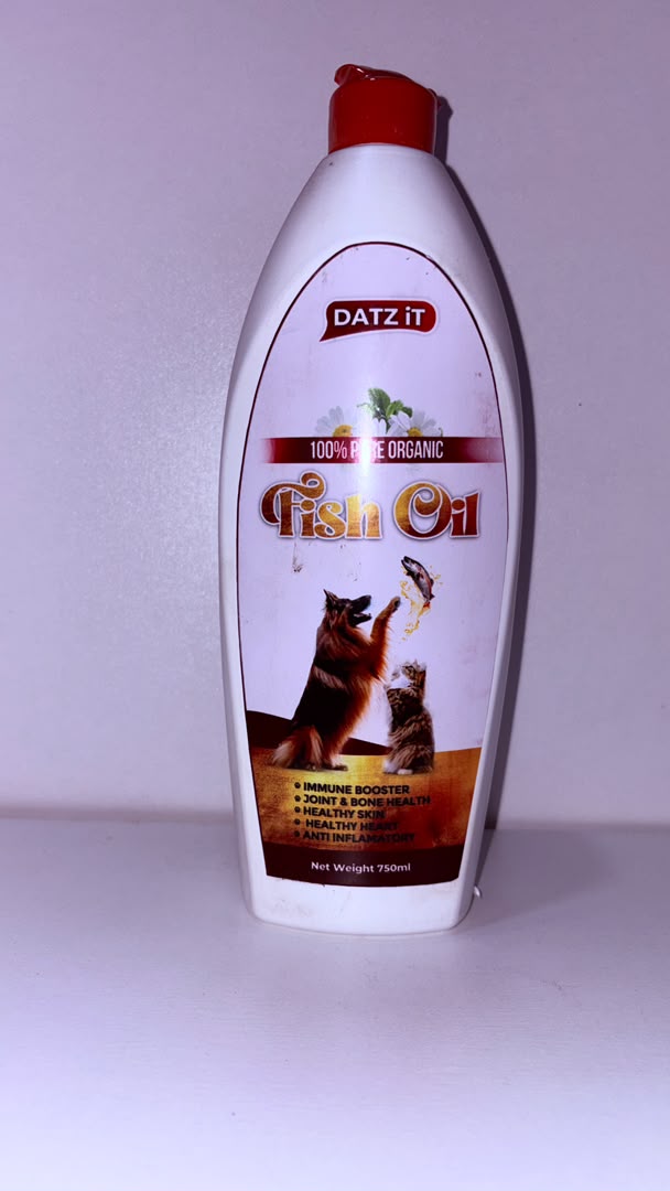 DATZ IT 100% Pure Organic Fish Oil for Dogs &amp; Cats – 750ml Nutritional Supplement