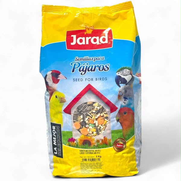 Jarad Premium Mixed Bird Seed – Complete Seed Food for Parrots, Cockatiels, Lovebirds &amp; Cage Birds (3kg)