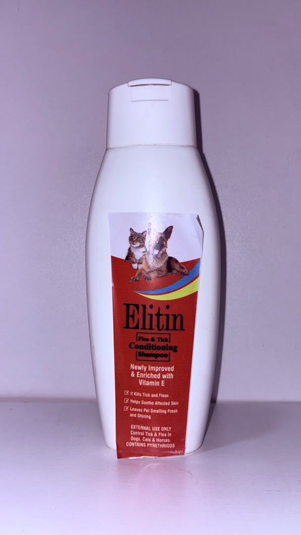 Elitin Flea &amp; Tick Conditioning Pet Shampoo with Vitamin E – Anti-Parasite &amp; Skin Soothing Formula