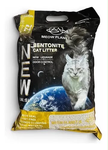 Meow Planet Bentonite Cat Litter Lemon Scent – 5L Premium Clumping Odor Control Cat Litter