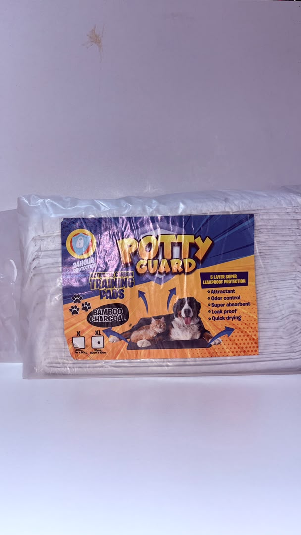 Potty Guard Bamboo Charcoal Pet Training Pads – 5-Layer Leakproof Puppy &amp; Pet Pee Pads X and (XL)