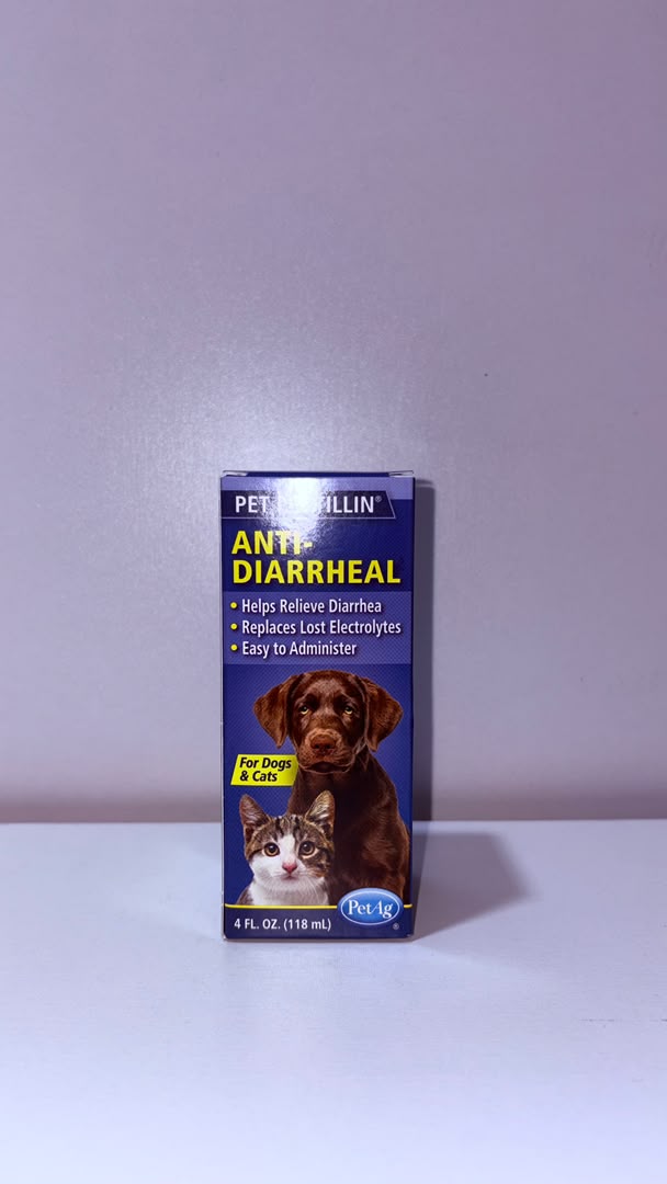PetAg Pet Pectillin Anti-Diarrheal Liquid for Dogs &amp; Cats – Digestive Support Formula (4 fl oz / 118ml)