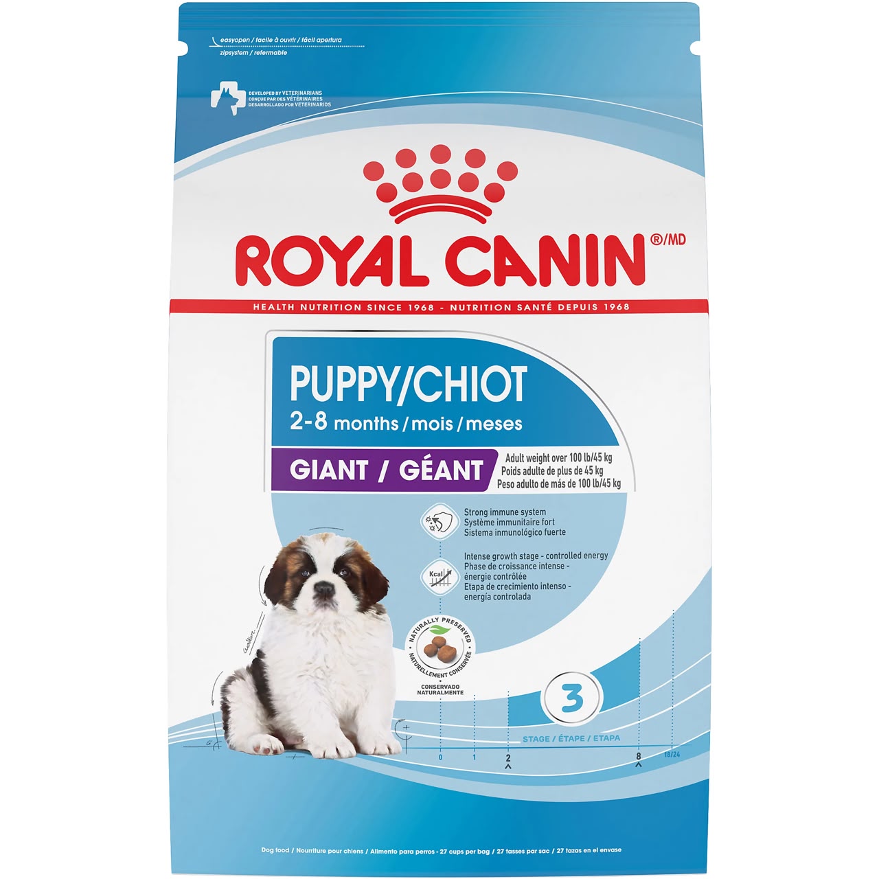 Royal Canin Giant Puppy Dry Dog Food, 2-8 Months, Adult Weight Over 100 lb