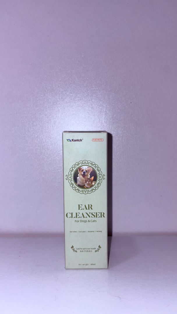 Kantch Natural Ear Cleanser for Dogs &amp; Cats – Ear Cleaning &amp; Hygiene Solution (60ml)
