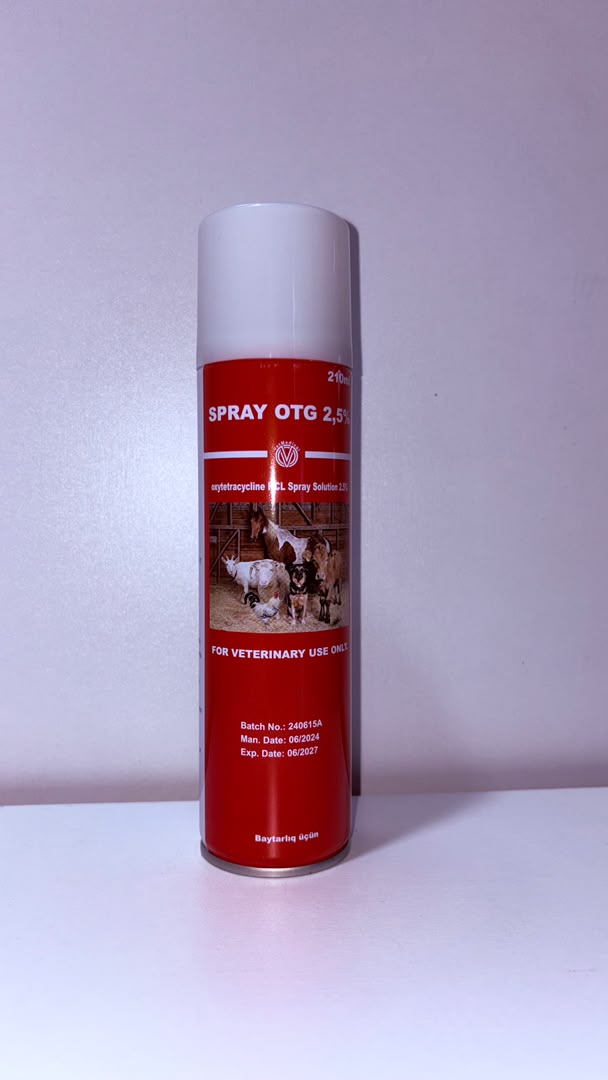 OTG 2.5% Oxytetracycline HCl Veterinary Spray Solution 210ml