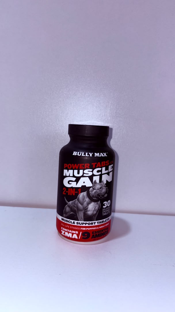 Bully Max Power Tabs Muscle Gain 2-in-1 – Muscle Support Tablets for Dogs (30 Chewable Tablets)
