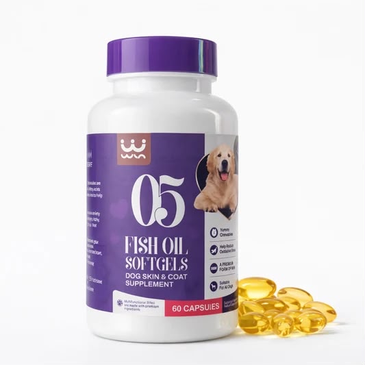 WW 05 Fish Oil Softgels Dog Skin &amp; Coat Supplement, 60 Capsules