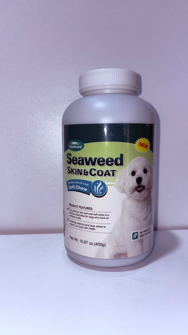 Vegebrand Seaweed Skin &amp; Coat Soft Chews for Dogs – Skin &amp; Coat Health Supplement (450g)