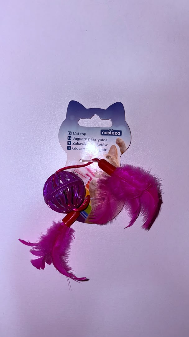 Nobleza Bell Ball with Pink Feather Cat Toy