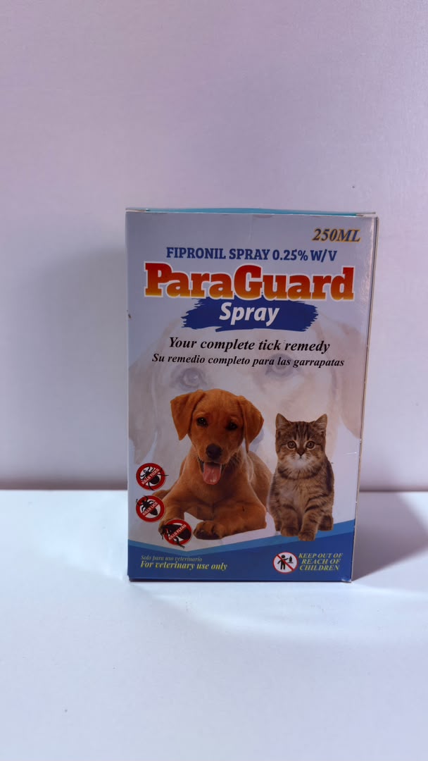 ParaGuard Fipronil Spray 0.25% w/v for Dogs &amp; Cats – Tick &amp; Flea Control Spray (250ml)