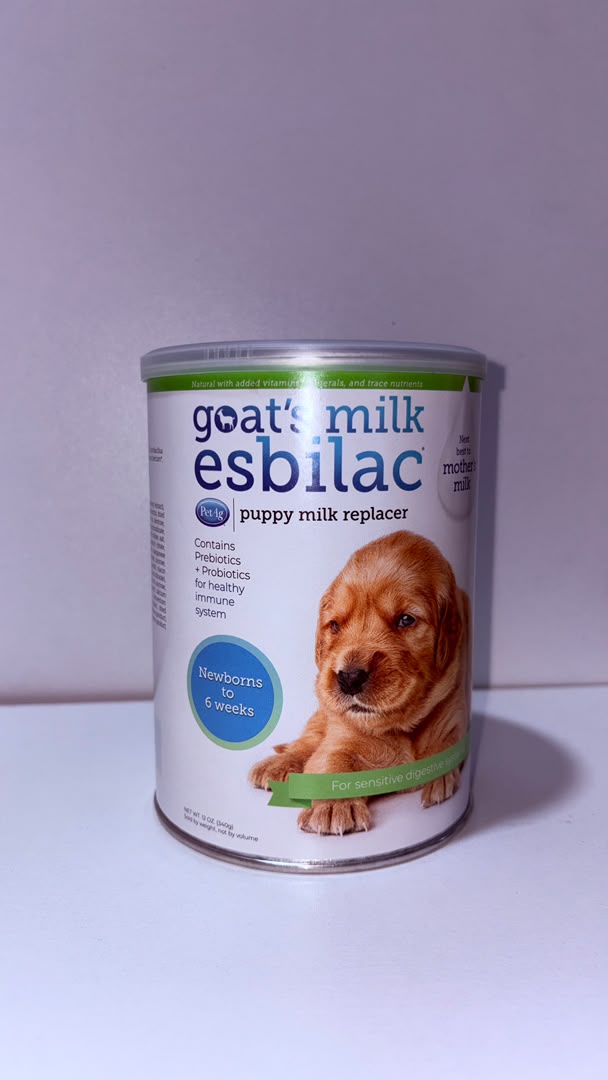 PetAg Goat's Milk Esbilac Puppy Milk Replacer Powder with Prebiotics &amp; Probiotics – For Newborn Puppies (340g)