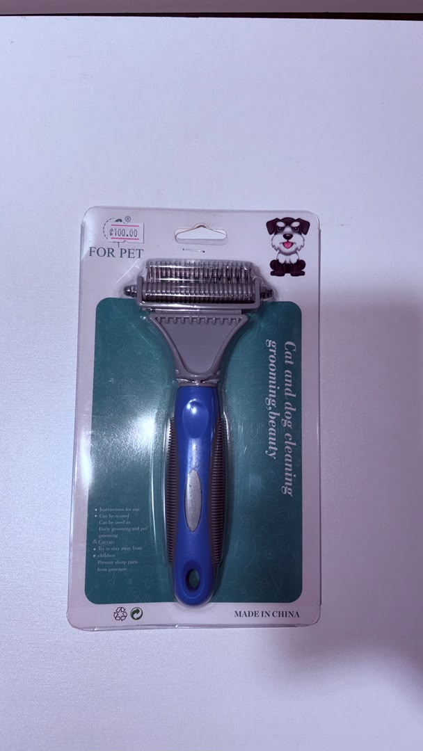 For Pet Dual-Sided Deshedding &amp; Grooming Rake Brush for Cats and Dogs
