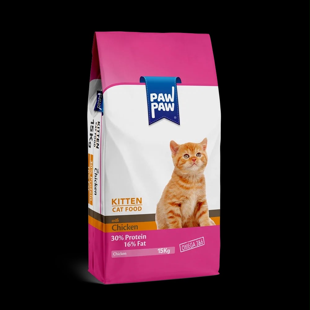 Paw Paw Kitten Dry Cat Food with Chicken – Complete &amp; Balanced Formula (1.5kg)