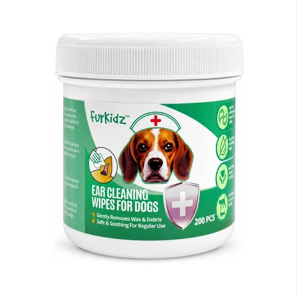 Furkidz Ear Cleaning Wipes for Dogs, 200 Pieces